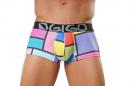 GIGO BOXER SQUARE SHORT 多色抽象画風　黒バンド　ポリエステル